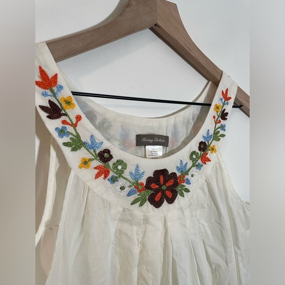 Tommy Bahama White Embroidered Cotton Floral Dress Beach Swim Cottagecore Sz Med - Picture 10 of 10
